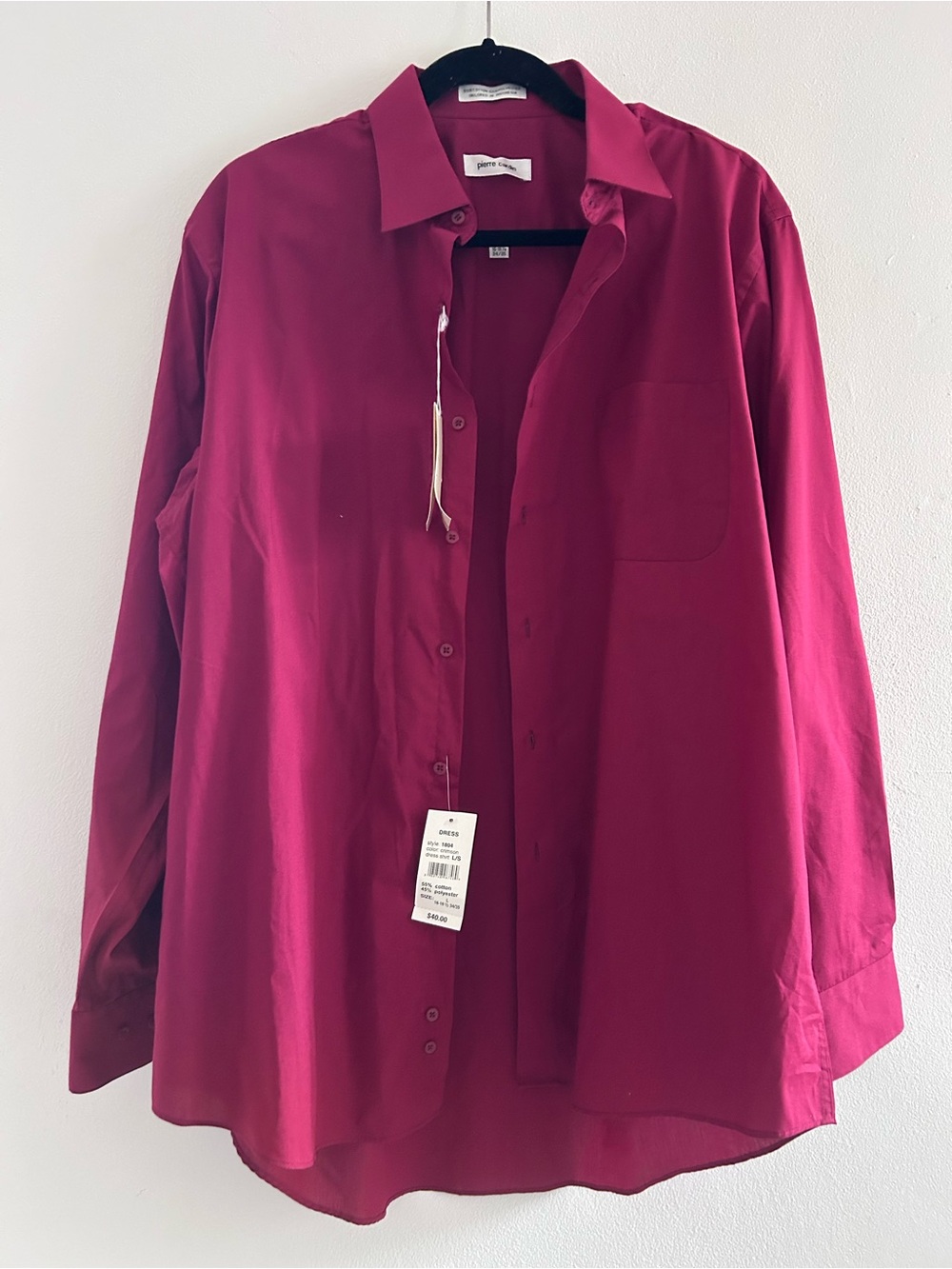 Pierre Cardin Men's Button-Down Shirt in Magenta